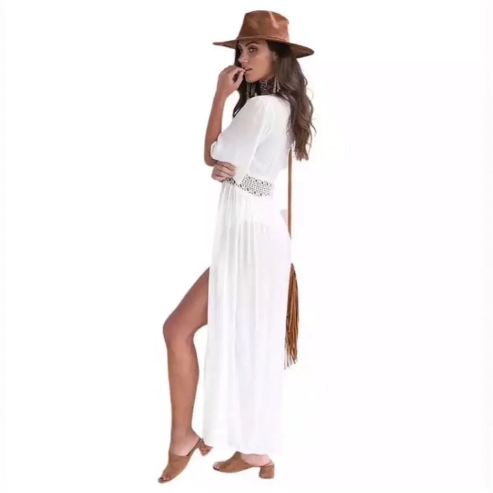 Crochet Waist Maxi Swim Cover-Up - Picture 6 of 7